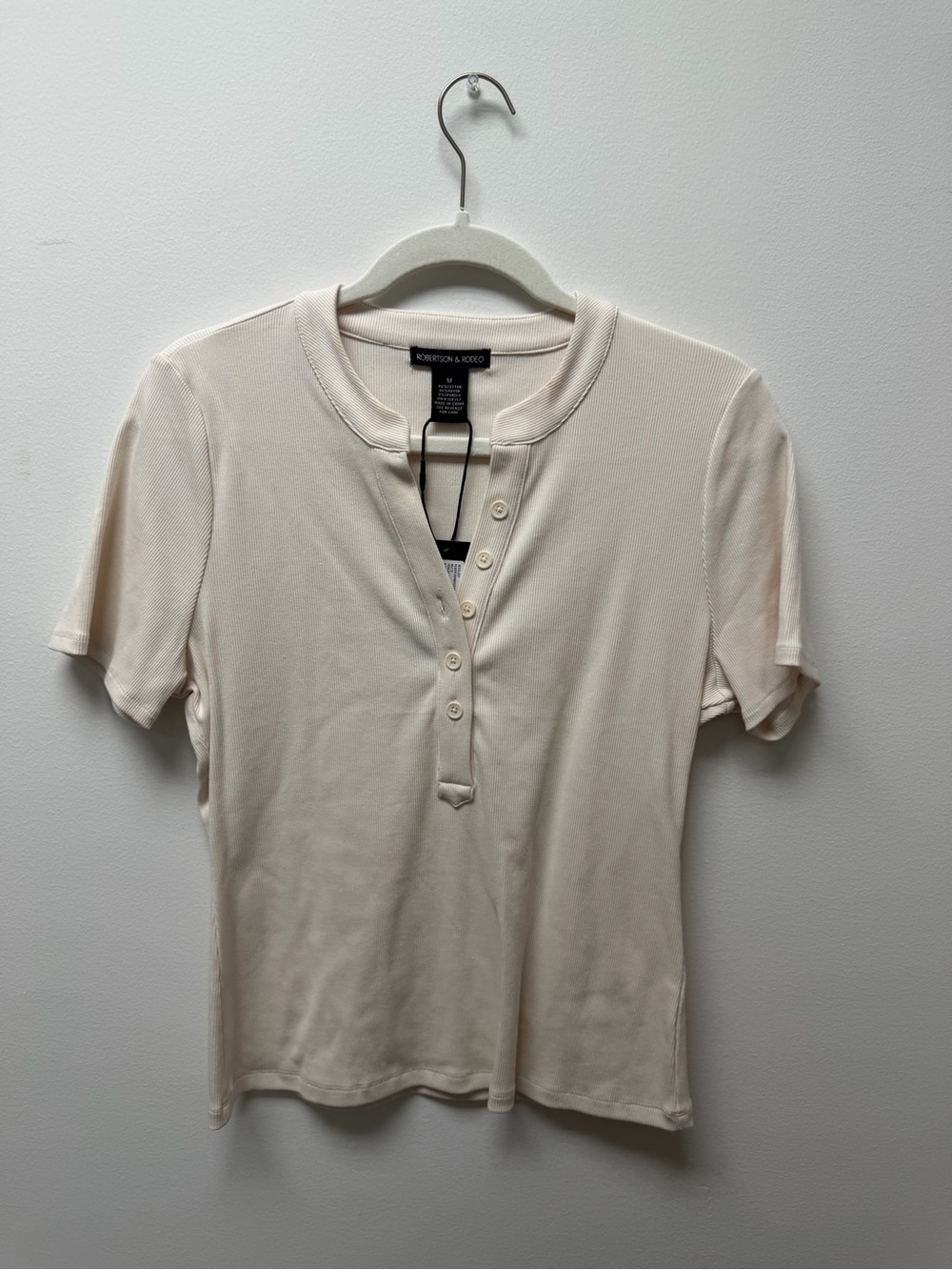 Cream Short-Sleeve Top